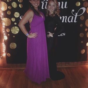 Purple open back maxi